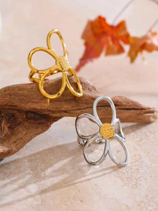 Flower adjustable minimalist ring women fashion - product image