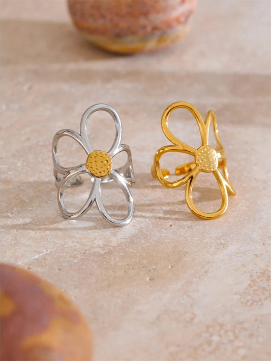 Flower adjustable minimalist ring women fashion - product image