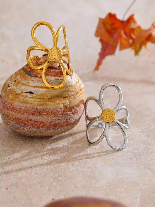 Flower adjustable minimalist ring women fashion - product image