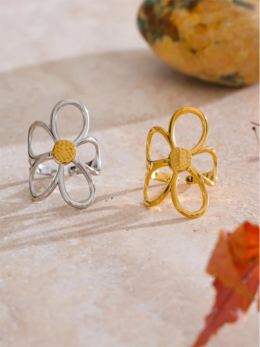 Flower adjustable minimalist ring women fashion - product image
