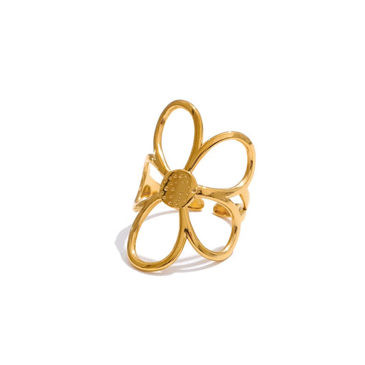 Flower adjustable minimalist ring women fashion - product image