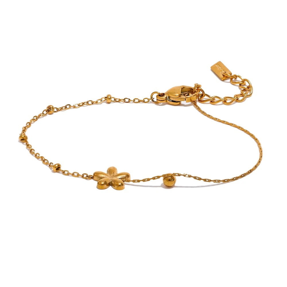 Flower chain chic charm link bracelet - product image