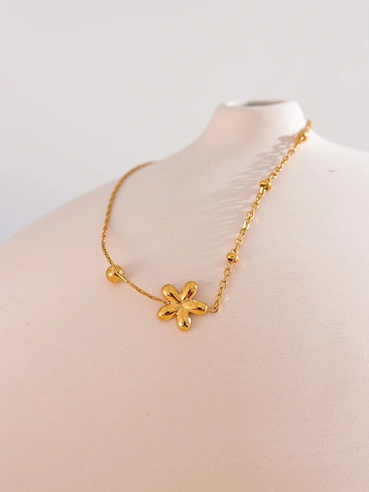 Flower chain chic charm link bracelet - product image