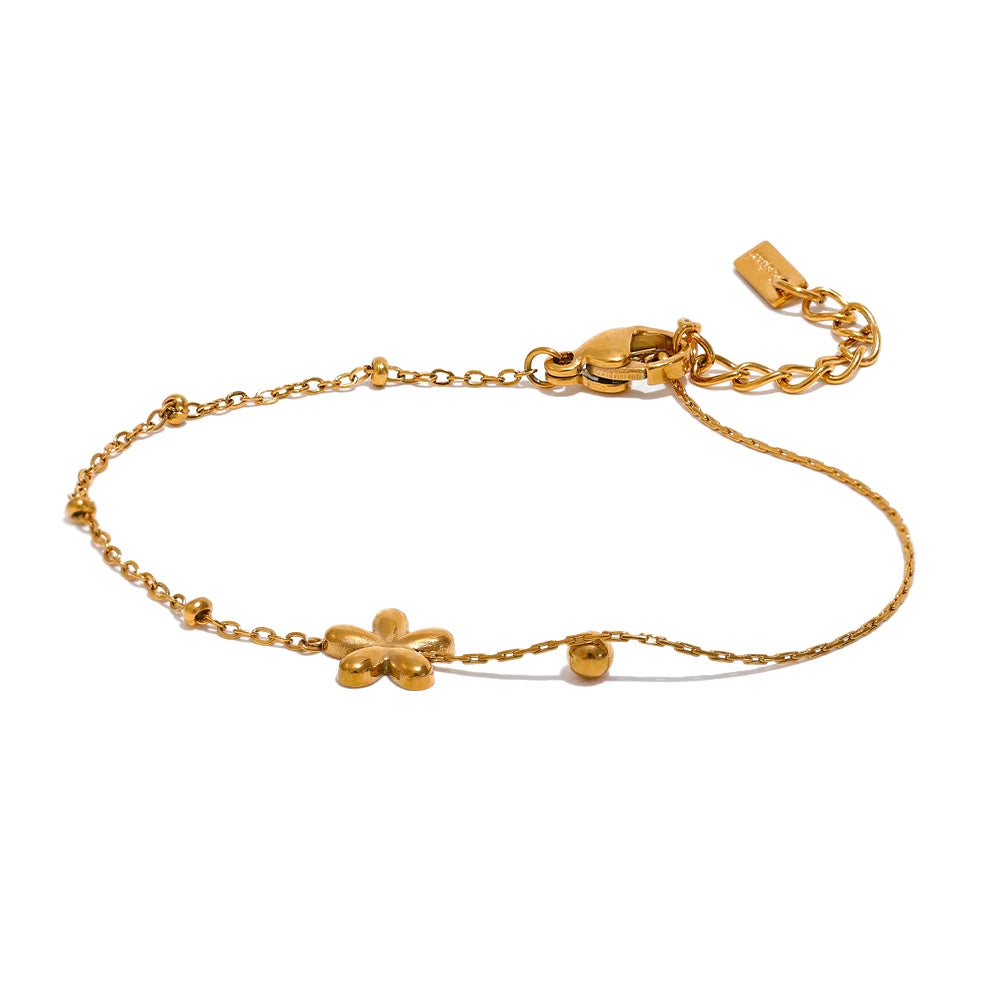 Flower chain chic charm link bracelet - product image