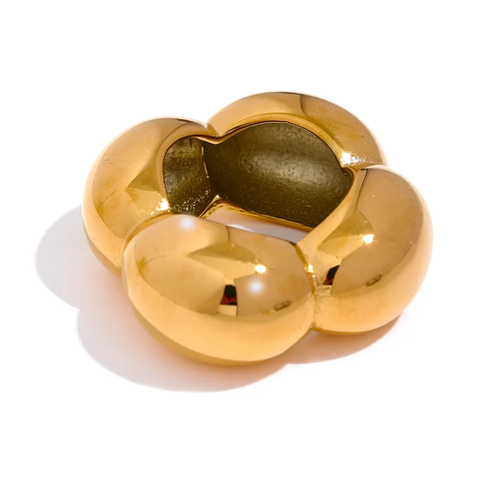 Flower hollow big contemporary ring - product image