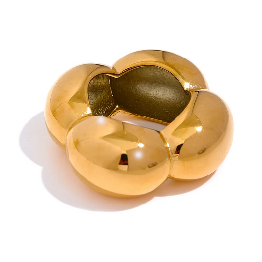 Flower hollow big contemporary ring - product image
