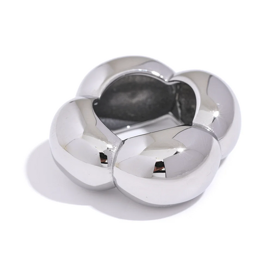 Flower hollow big contemporary ring - product image