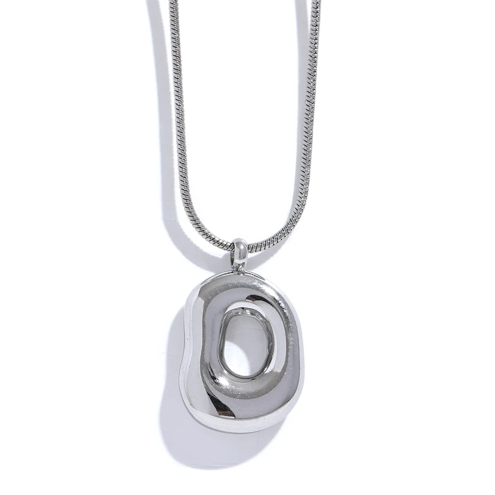 Geometry hollow pendant fashion metal charm necklace - product image