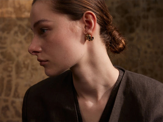 Hammer minimalist metal stud earrings women - product image