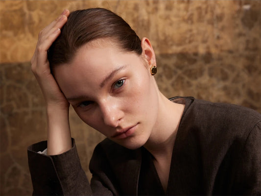 Hammer minimalist metal stud earrings women - product image