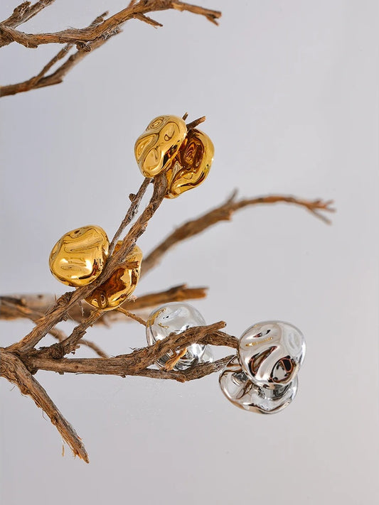Hammer minimalist metal stud earrings women - product image
