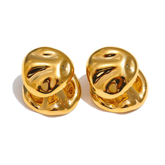 Hammer minimalist metal stud earrings women - product image