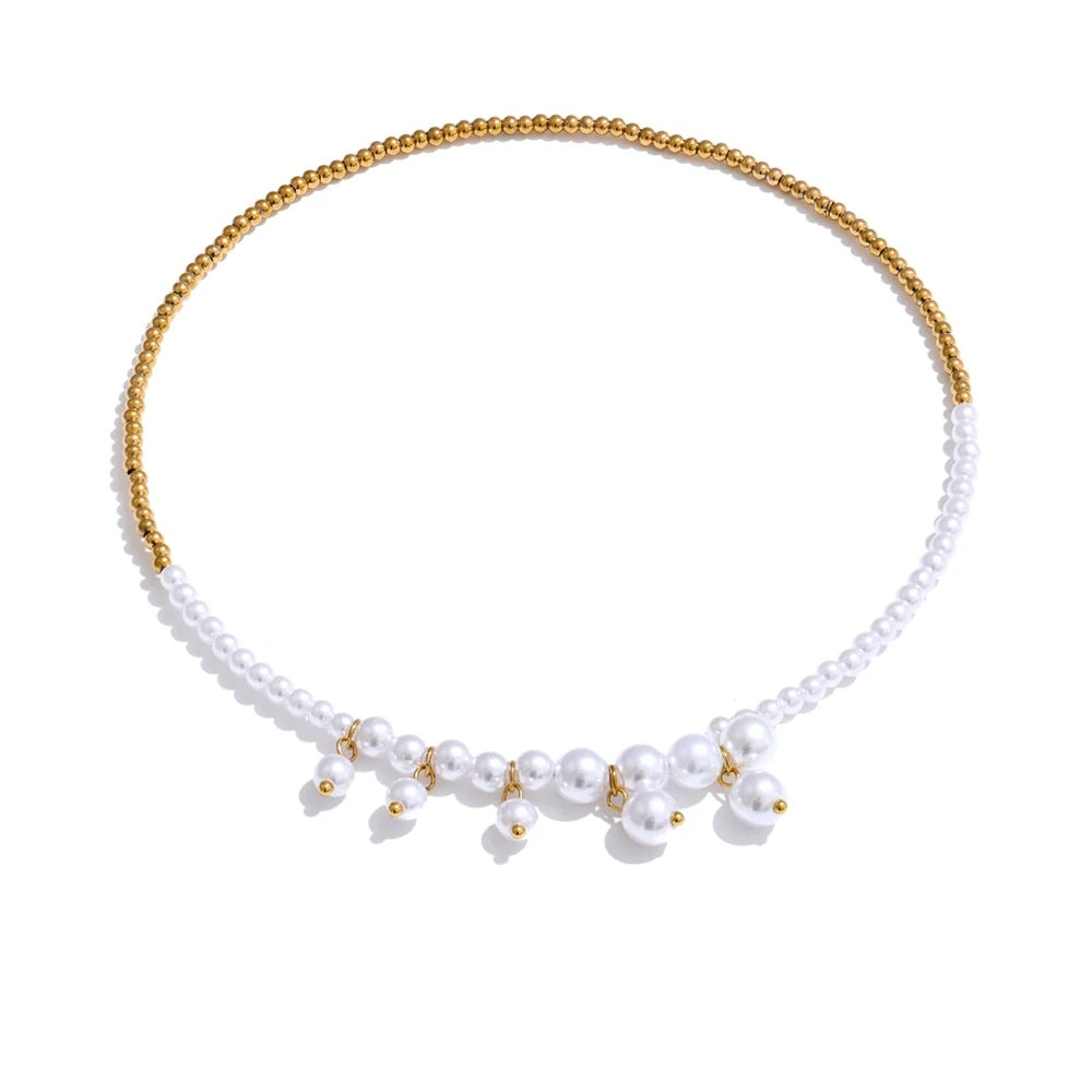 Handmade beads chain drop necklace - product image