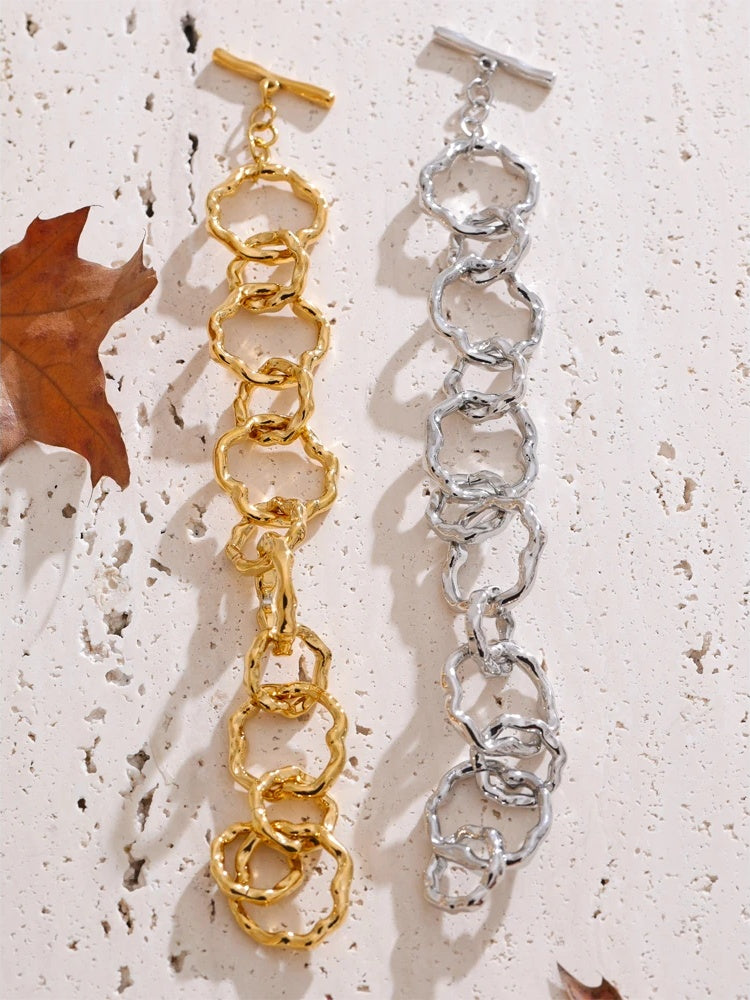 Handmade chain toggle-clasps bracelet - product image