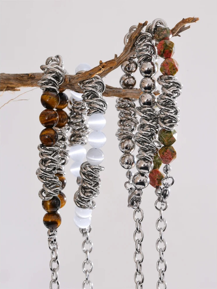 Handmade tiger stone chain men bracelet - product image