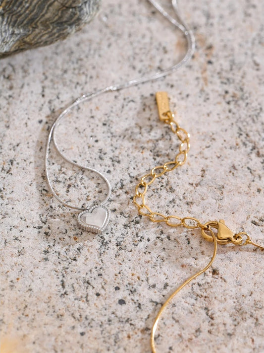 Heart casting pendant chic necklace women - product image