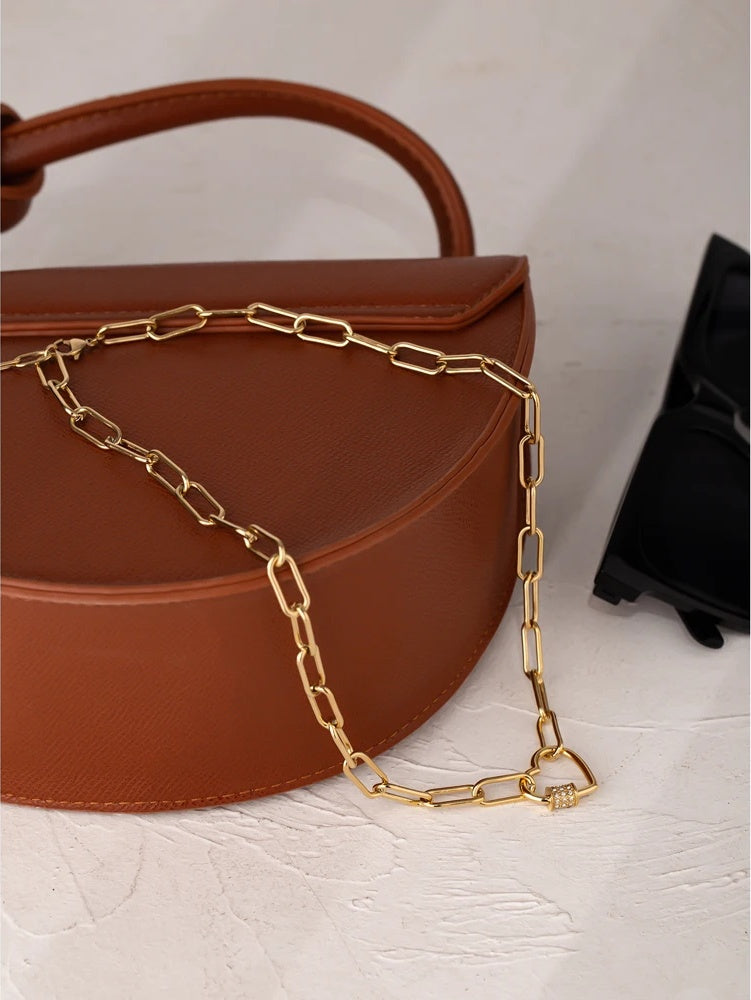 Heart cubic zirconia chain delicate choker necklace - product image