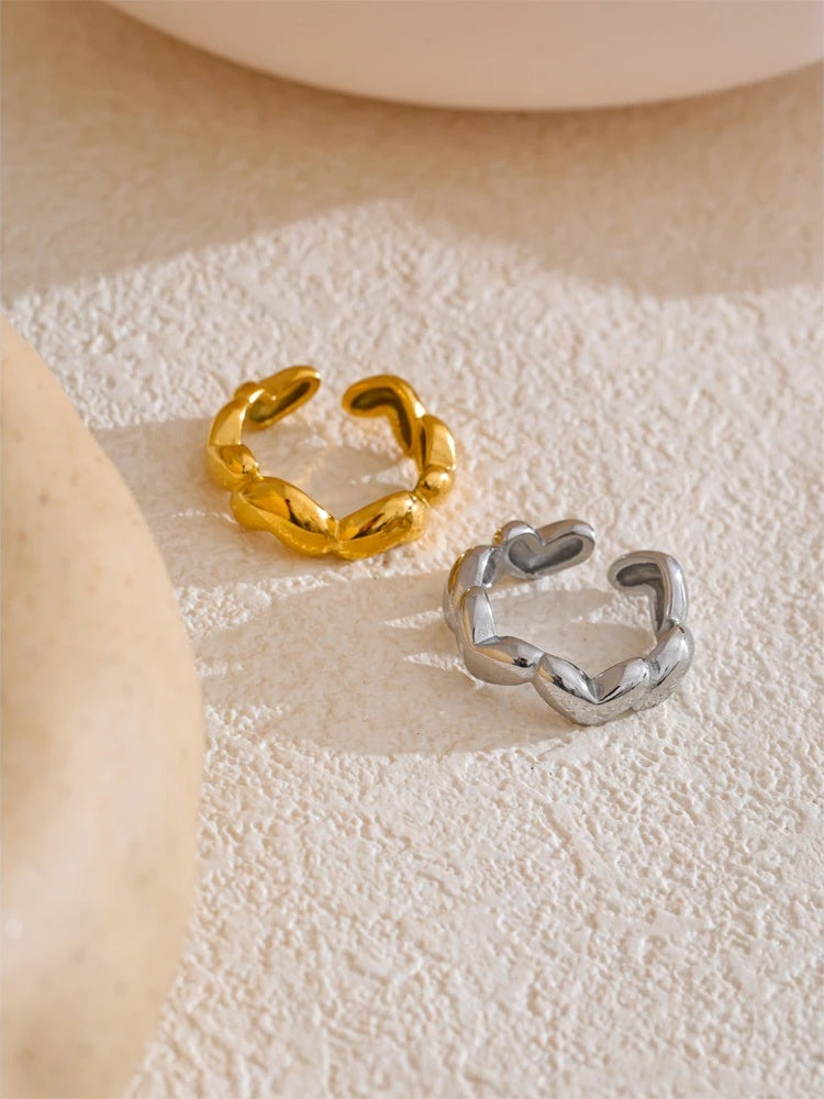 Heart love casting open band popular fashion ring - product image
