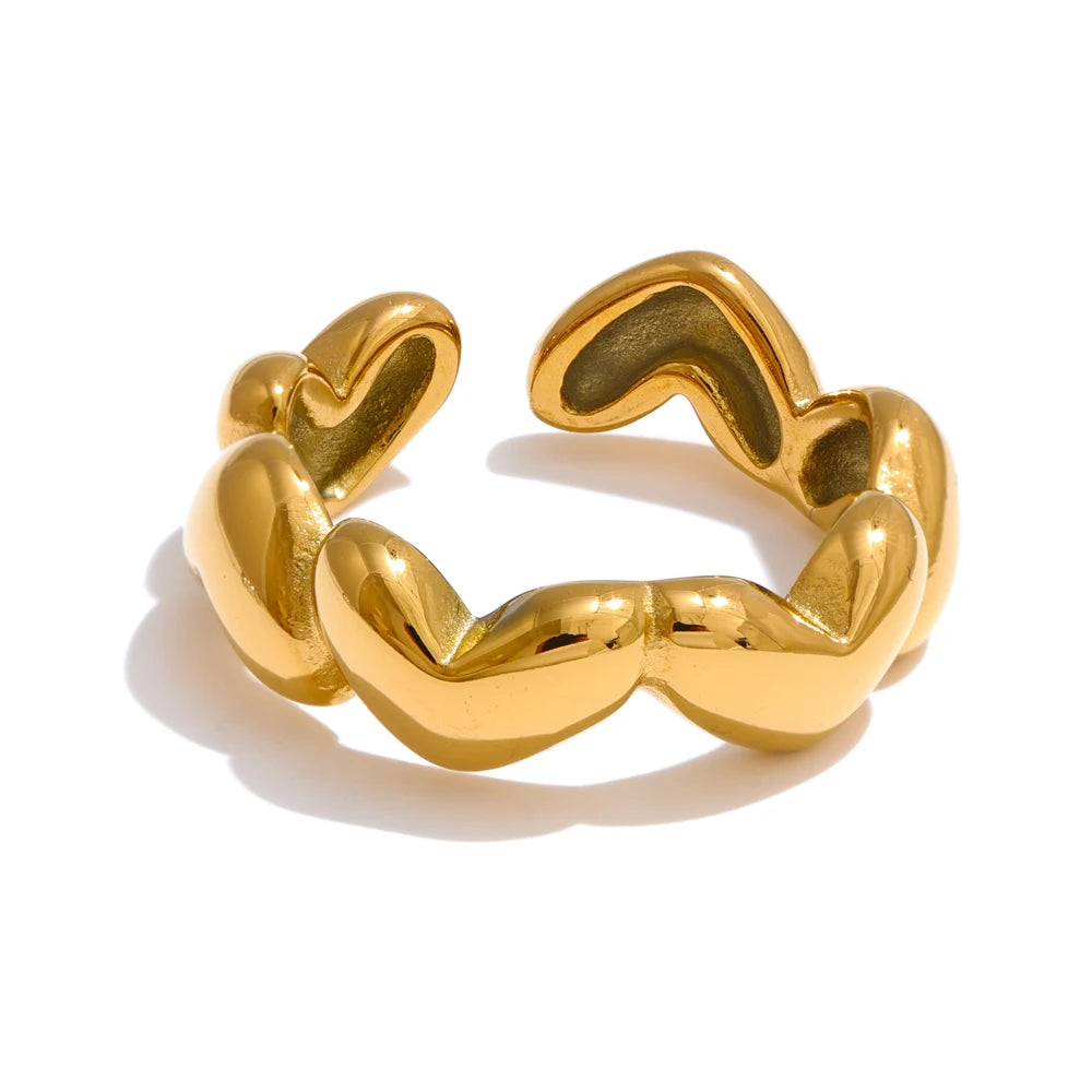 Heart love casting open band popular fashion ring - product image