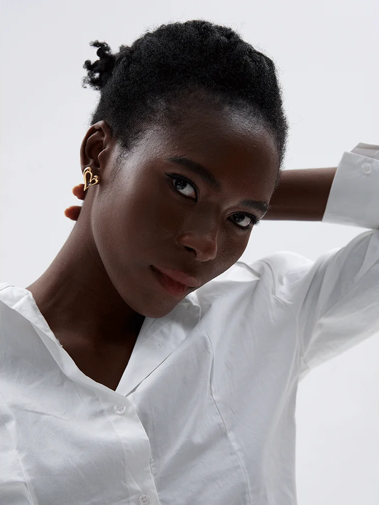 Heart love hollow stud earrings women - product image