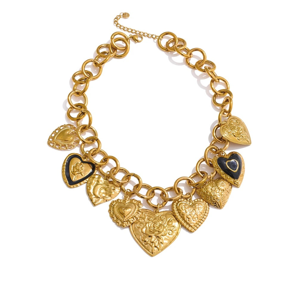 Heart shaped pendant waterproof collar necklace - product image