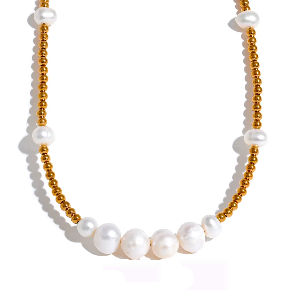 High grade polished freshwater pearl pendant necklace - product image