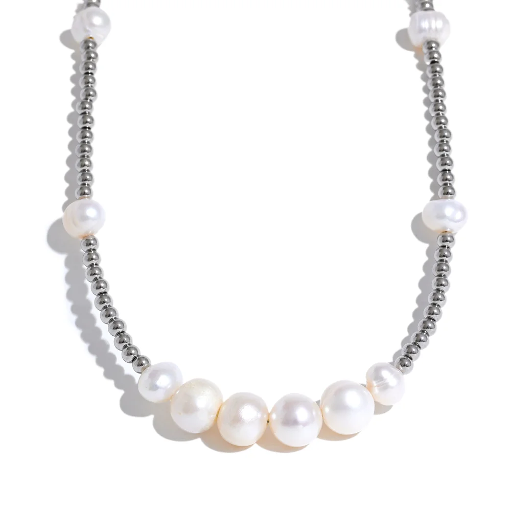High grade polished freshwater pearl pendant necklace - product image