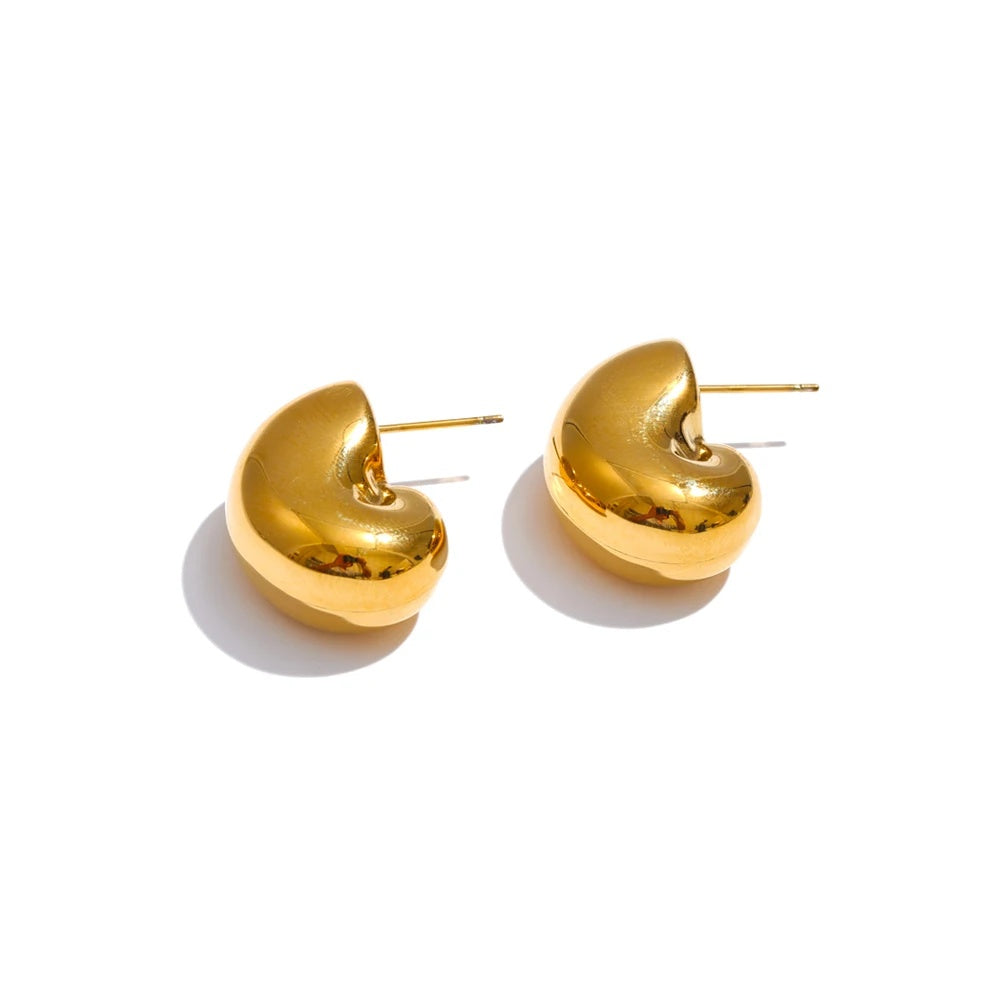 Hollow chunky textured unusual stud earrings - product image