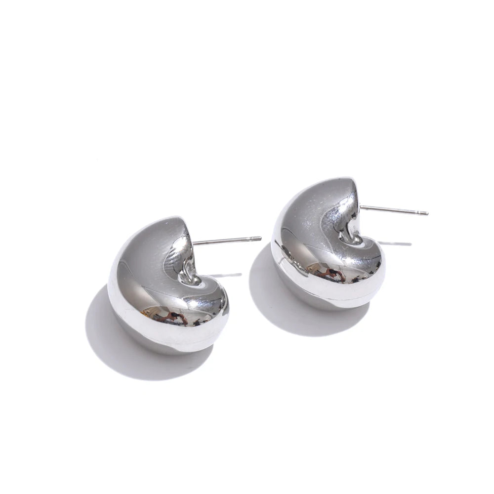Hollow chunky textured unusual stud earrings - product image