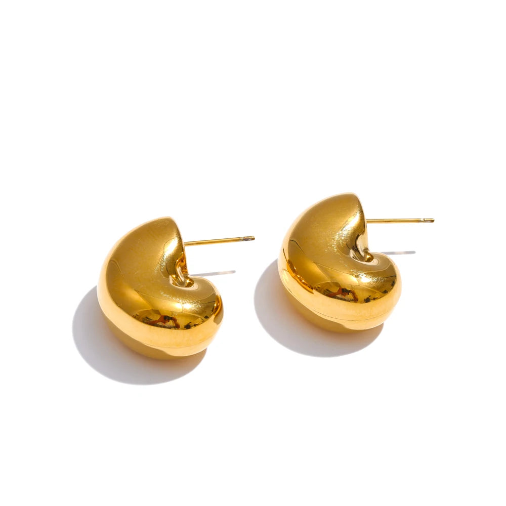 Hollow chunky textured unusual stud earrings - product image