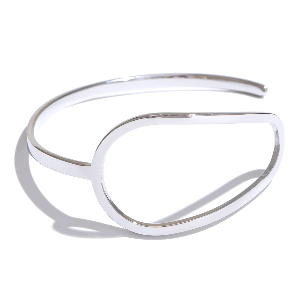 Hollow open minimalist cuff bracelet - product image
