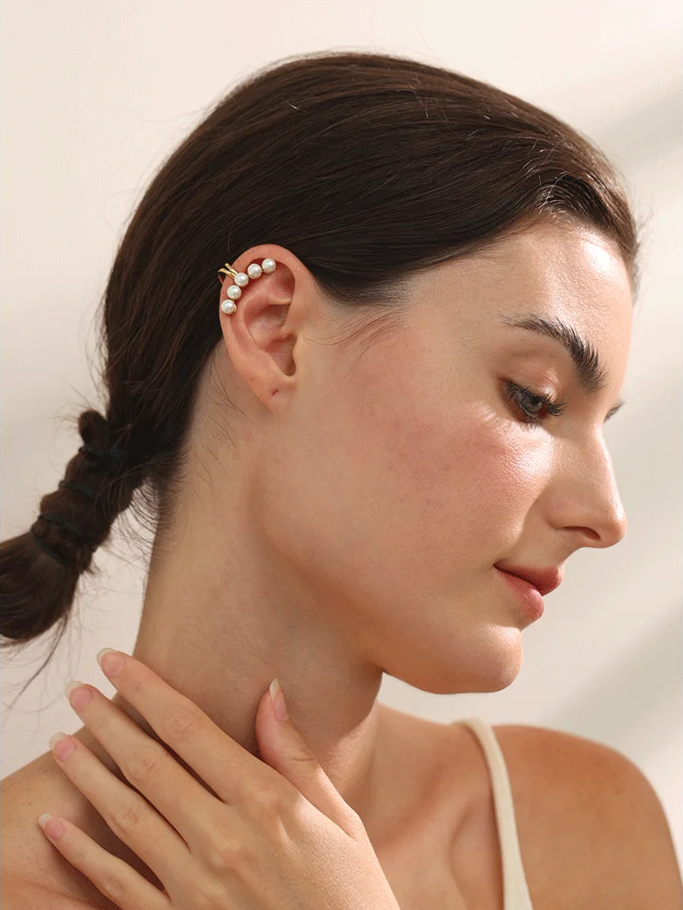 Imitation pearls adjustable ear clip earrings women - product image