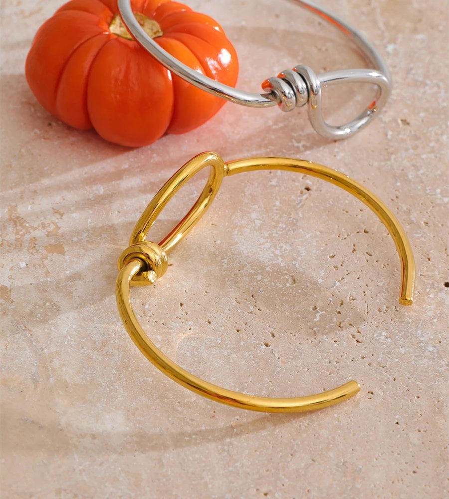 Individualistic oval hollow cuff bracelet - product image