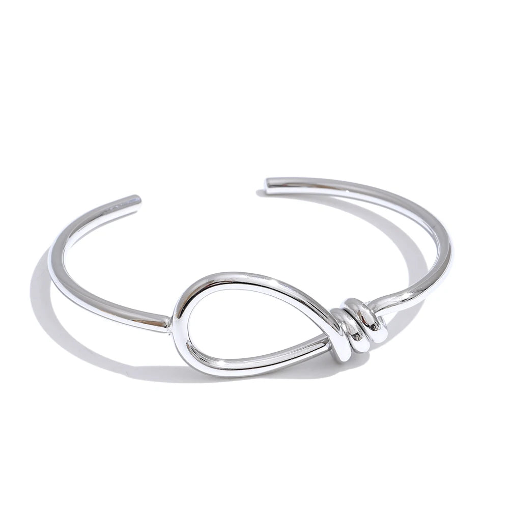 Individualistic oval hollow cuff bracelet - product image