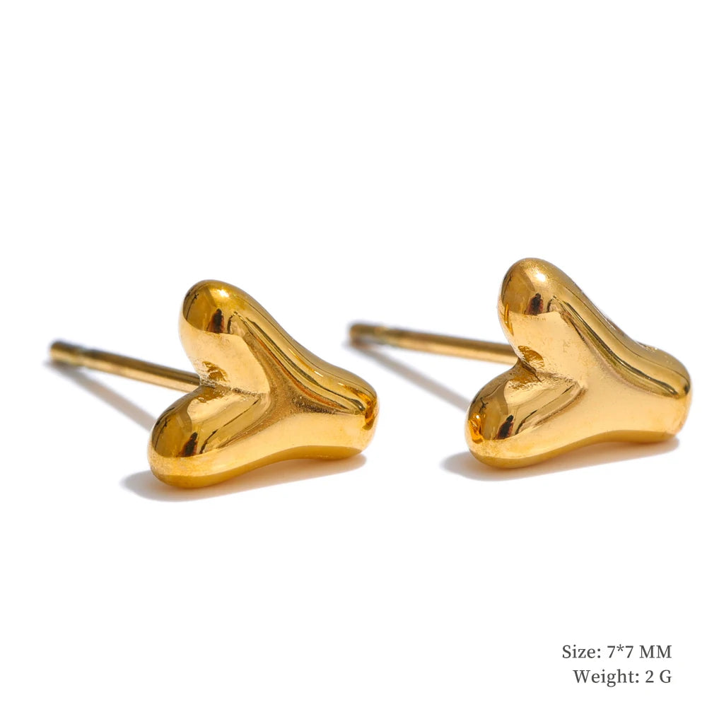 Initial letter a-z gold color stud earrings - product image