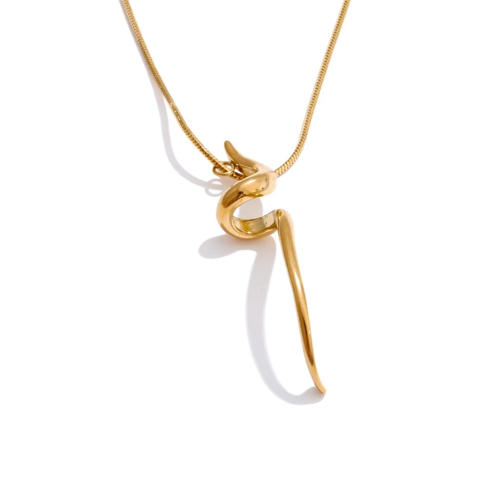 Irregular abstract pendant necklace water resistant - product image