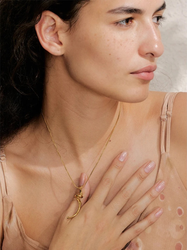 Irregular abstract pendant necklace water resistant - product image