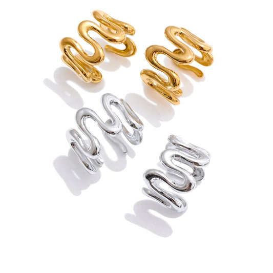 Irregular adjustable ear bone clip earrings - product image