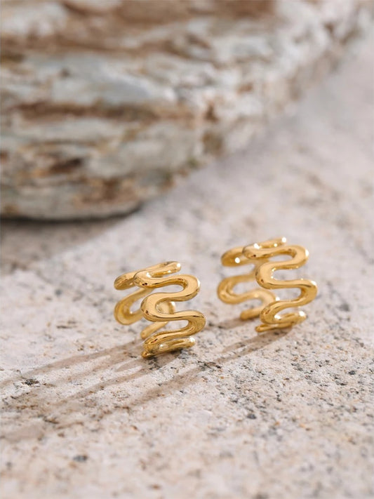 Irregular adjustable ear bone clip earrings - product image