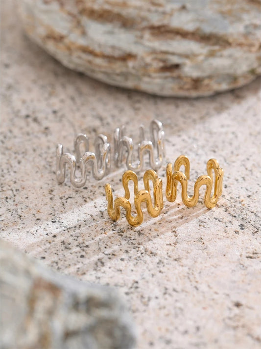 Irregular adjustable ear bone clip earrings - product image