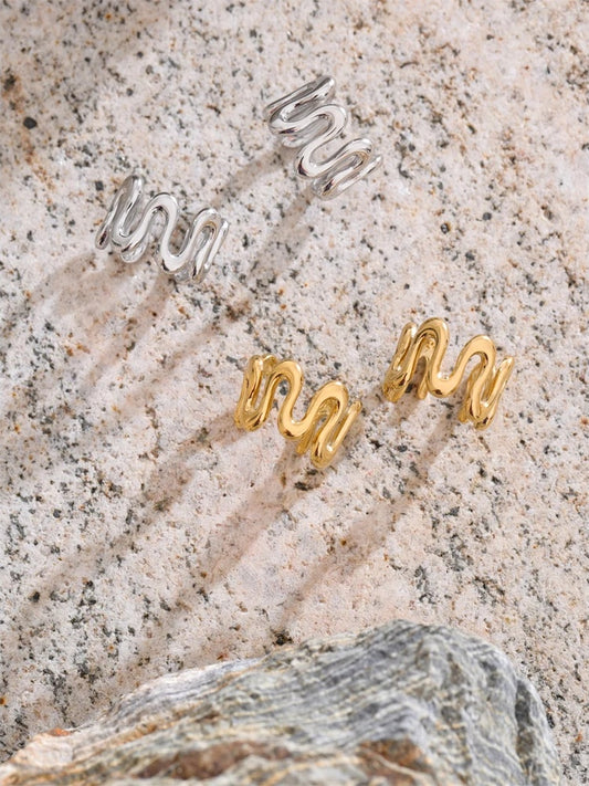 Irregular adjustable ear bone clip earrings - product image