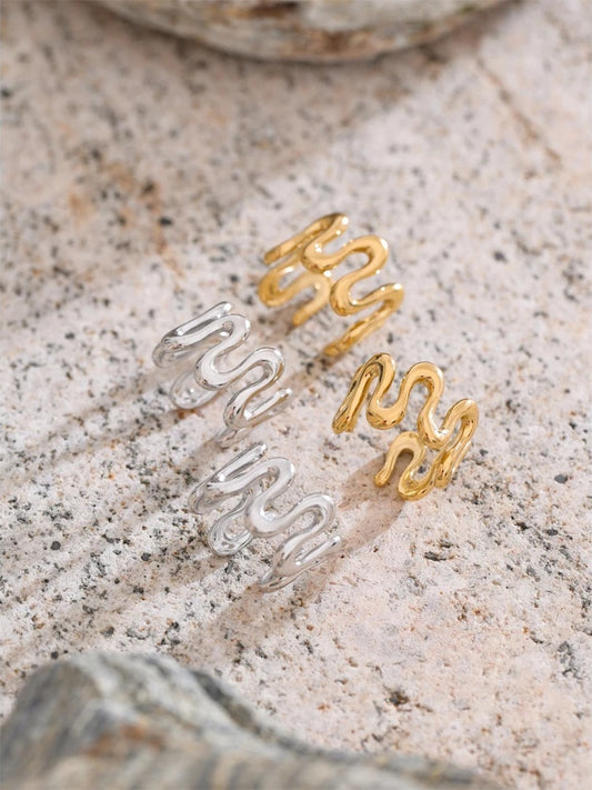 Irregular adjustable ear bone clip earrings - product image