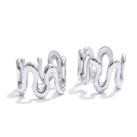 Irregular adjustable ear bone clip earrings - product image
