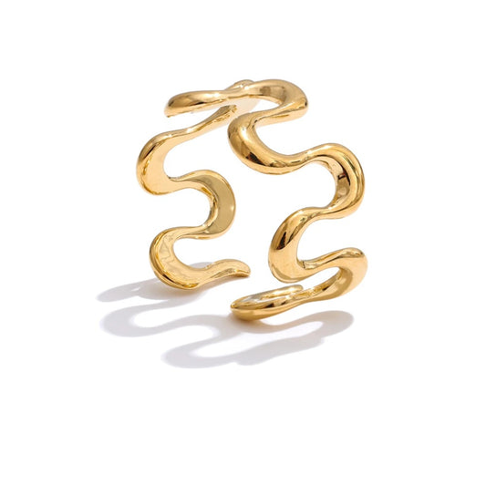 Irregular open adjustable rust proof women's ring - product image