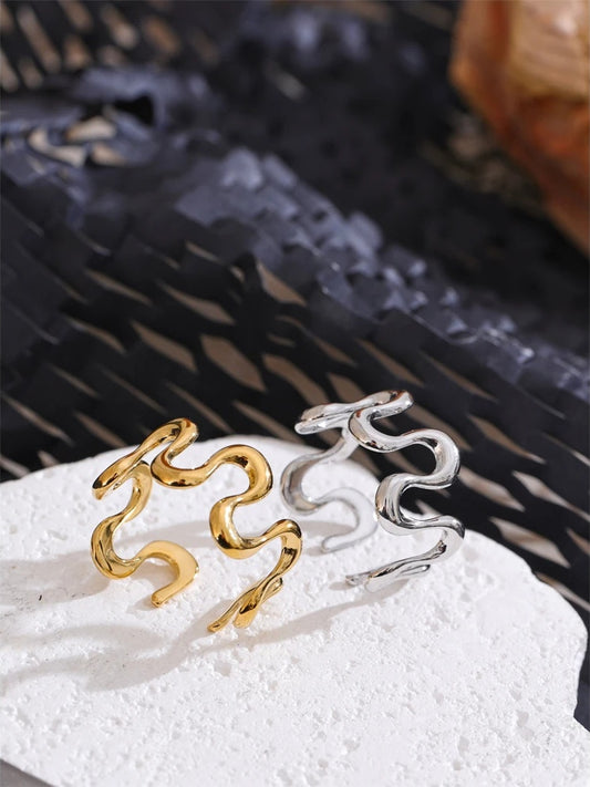 Irregular open adjustable rust proof women's ring - product image