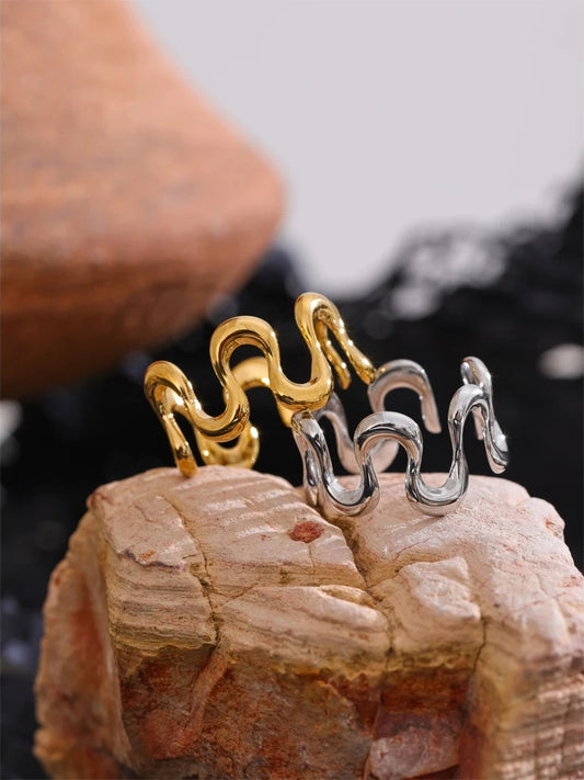 Irregular open adjustable rust proof women's ring - product image
