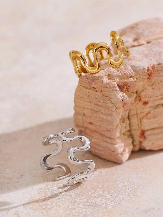 Irregular open adjustable rust proof women's ring - product image