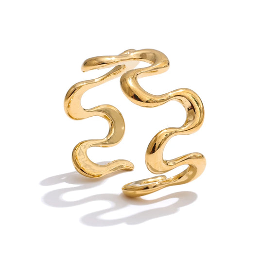 Irregular open adjustable rust proof women's ring - product image