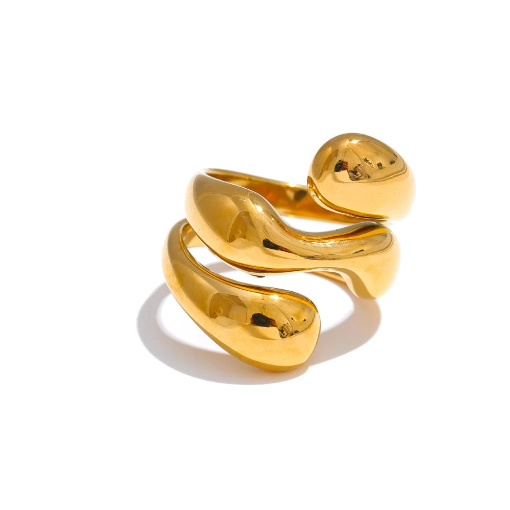 Irregular unique texture stylish women's modern ring - product image