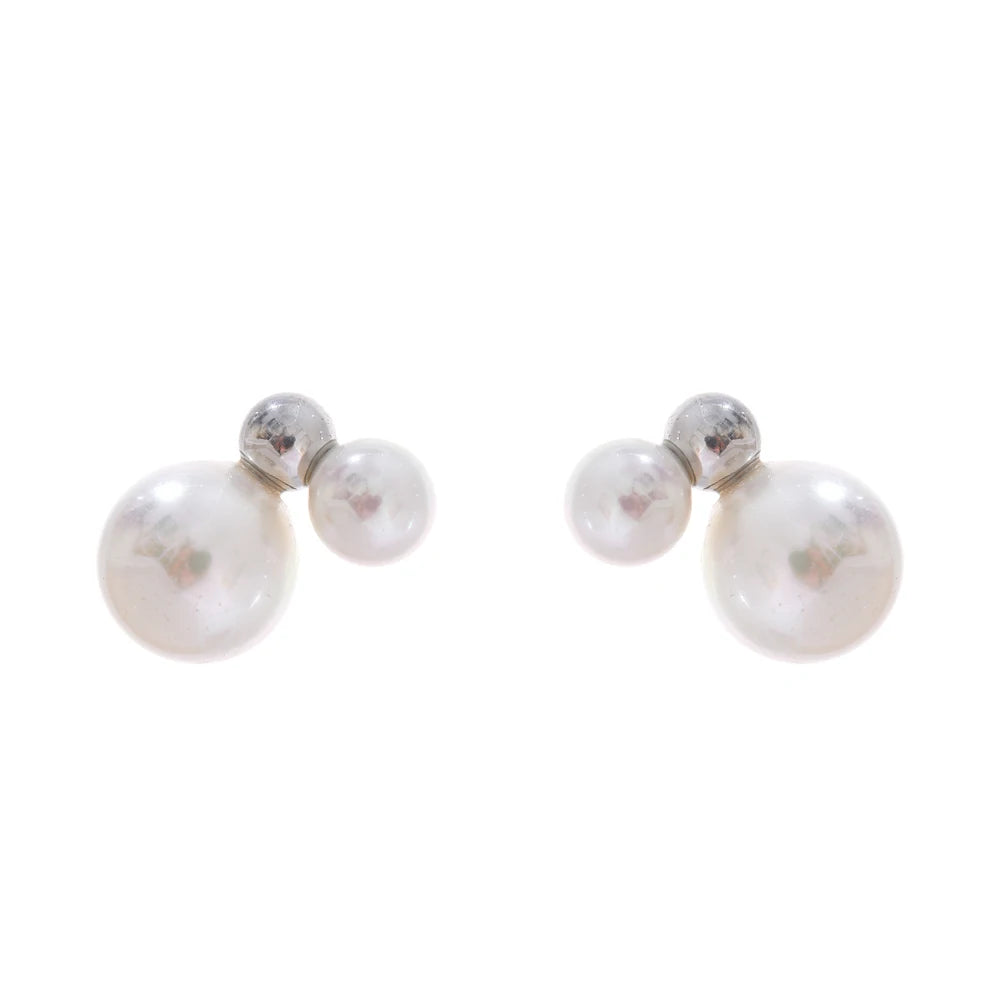 Korean style imitation pearls round stud earrings - product image